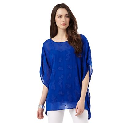 Phase Eight Cobalt Guilia Embroidered Tunic